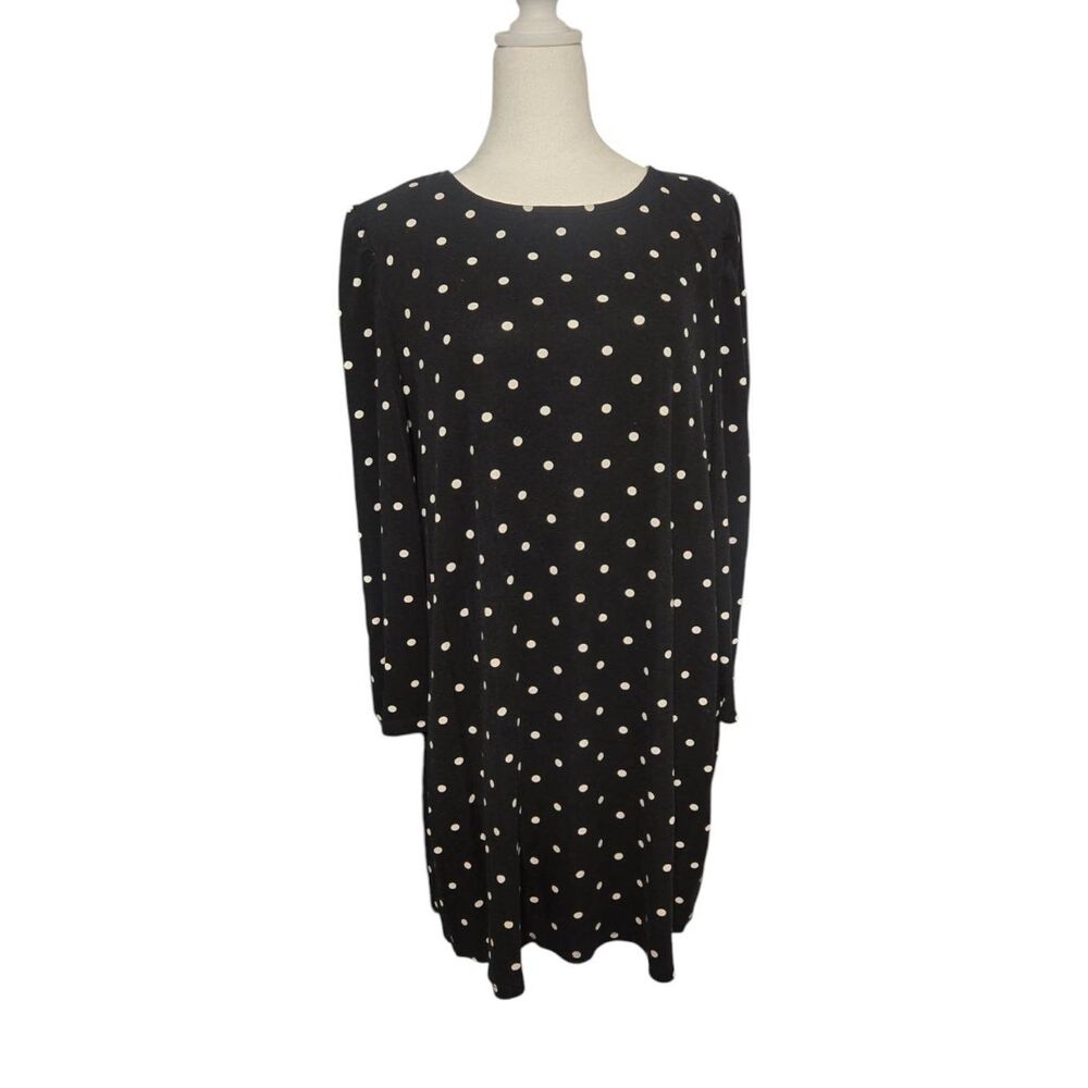 Old Navy Women's Size XL Black White Polka Dot Above Knee Shift Dress
